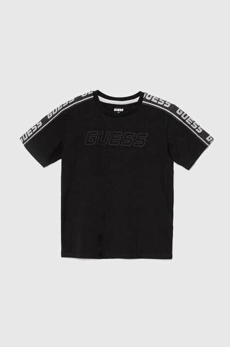 Guess tricou copii culoarea negru, cu imprimeu, L4YI50 J1314