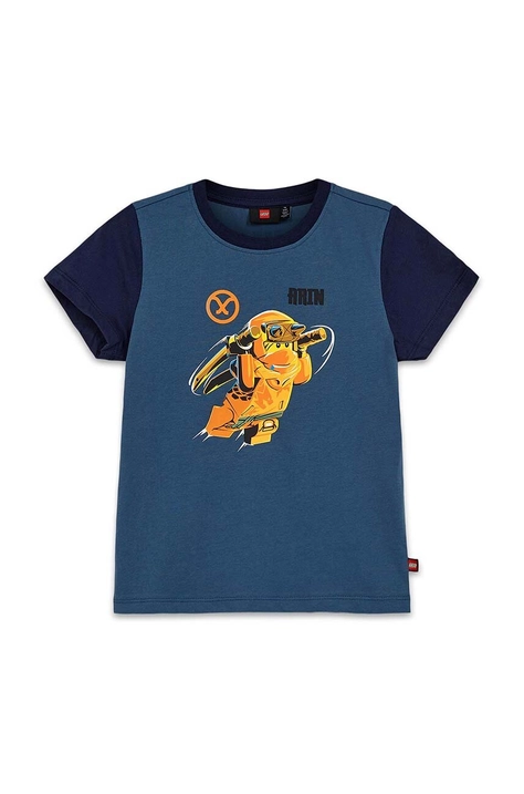 Lego t-shirt bawełniany dziecięcy LWTANO 606 kolor zielony z nadrukiem 12011274