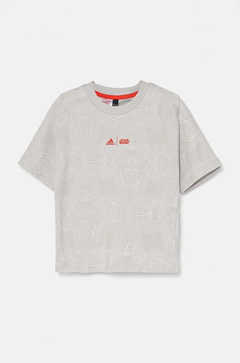adidas gyerek póló J SW ZNE T szürke, mintás, IW0647