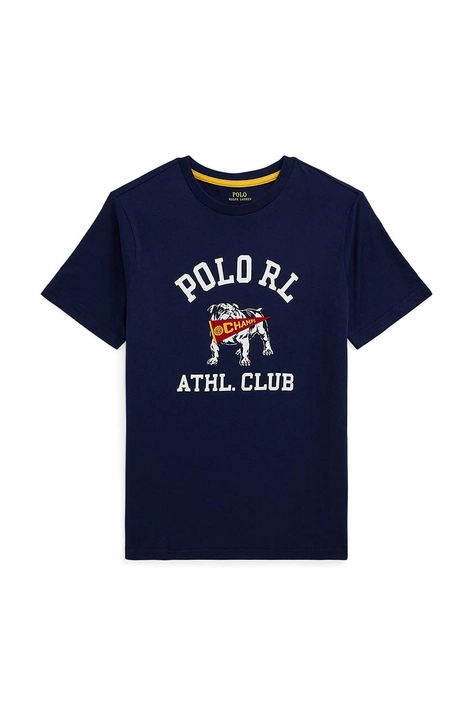 Polo Ralph Lauren t-shirt in cotone per bambini colore blu navy 323952454001