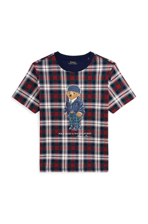 Polo Ralph Lauren t-shirt bawełniany dziecięcy kolor bordowy wzorzysty 323953041001