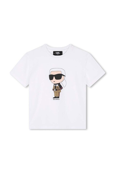 Dječja pamučna majica kratkih rukava Karl Lagerfeld boja: bijela, s tiskom, Z30241