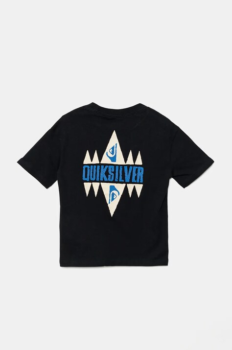Bavlnené tričko Quiksilver GEO QUIK SS čierna farba, s potlačou, EQBZT04773