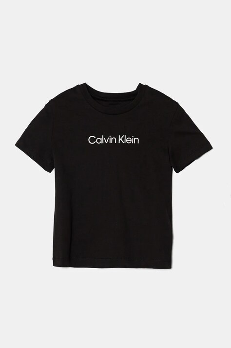 Calvin Klein Jeans tricou de bumbac pentru copii culoarea negru, cu imprimeu, IU0IU00682