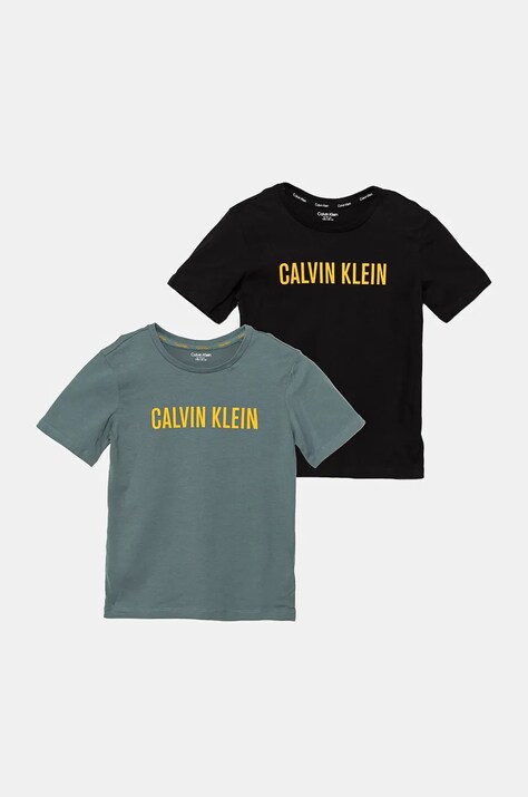 Дитяча бавовняна футболка Calvin Klein Underwear 2-pack колір чорний з принтом B70B700505