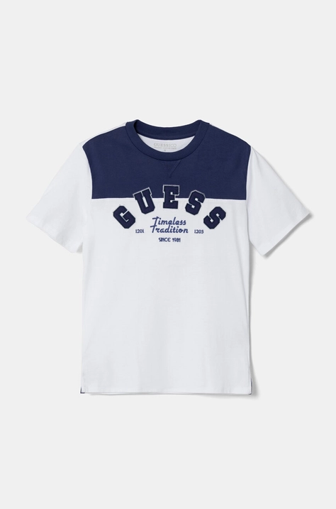 Guess t-shirt in cotone per bambini colore bianco con applicazione L4BI20 I3Z14