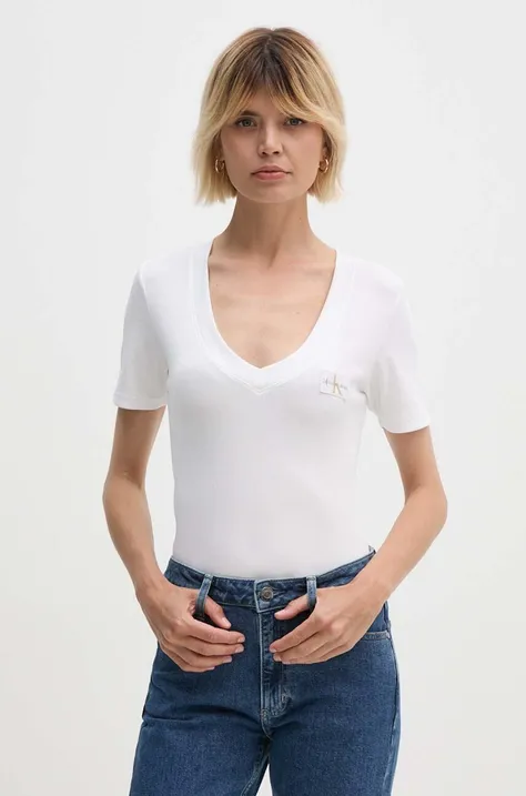 Calvin Klein Jeans t-shirt női, fehér, J20J223274
