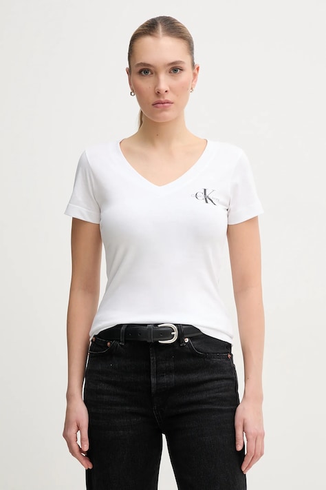 Бавовняна футболка Calvin Klein Jeans 2-pack жіноча колір білий J20J223447