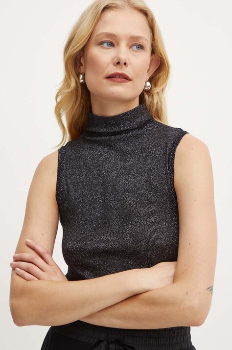Patrizia Pepe top femei, culoarea negru, cu turtleneck, 8K0217 K128