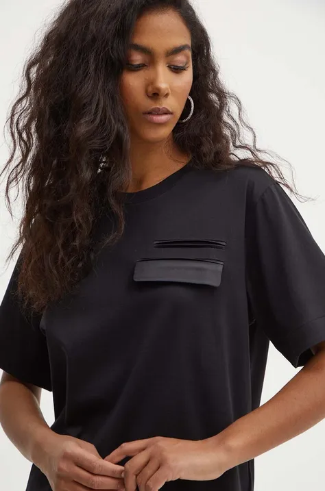 Бавовняна футболка BOSS жіноча колір чорний 50521741