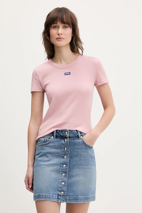 Hugo Blue t-shirt Easy Tee_B damski kolor różowy 50523924