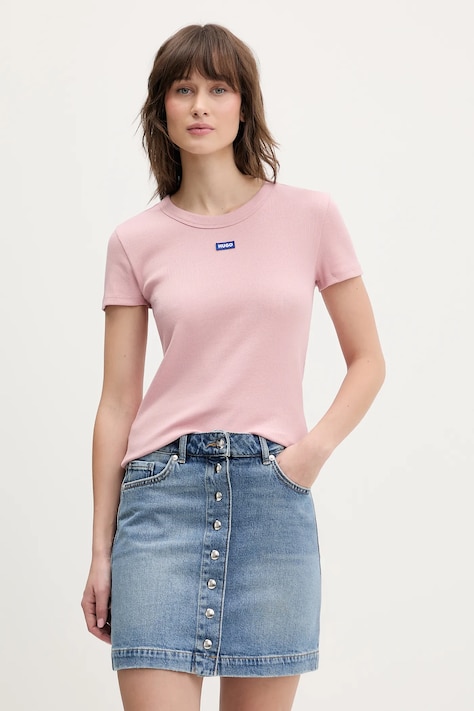 Hugo Blue t-shirt Easy Tee_B damski kolor różowy 50523924