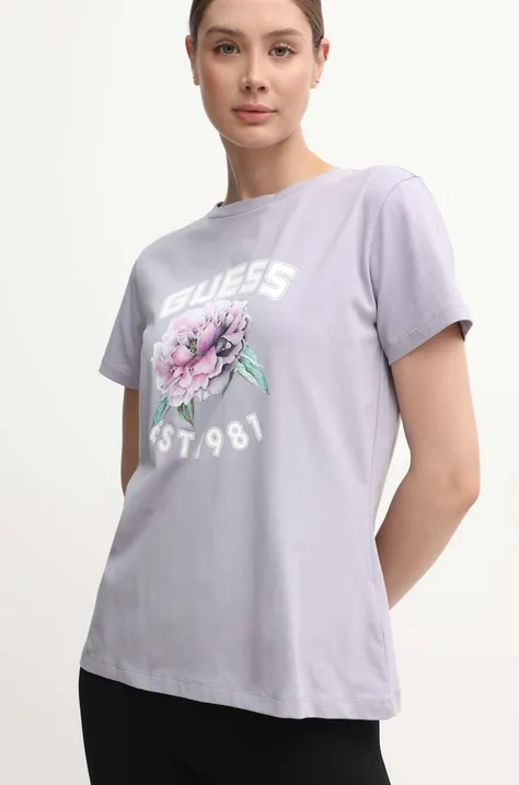 Guess t-shirt PEONY damski kolor różowy V4YI15 J1314