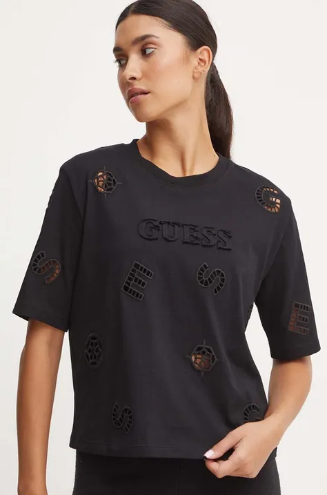 Guess tricou PEONY femei, culoarea negru, V4YI16 I3Z14