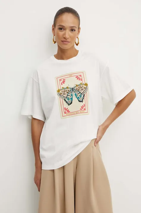 Βαμβακερό μπλουζάκι Weekend Max Mara γυναικείο, χρώμα: άσπρο, 2425946041600