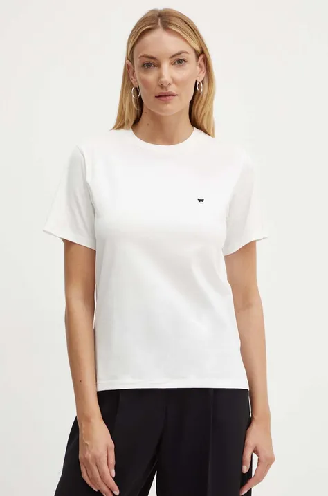 Βαμβακερό μπλουζάκι Weekend Max Mara γυναικείο, χρώμα: άσπρο, 2425976021600