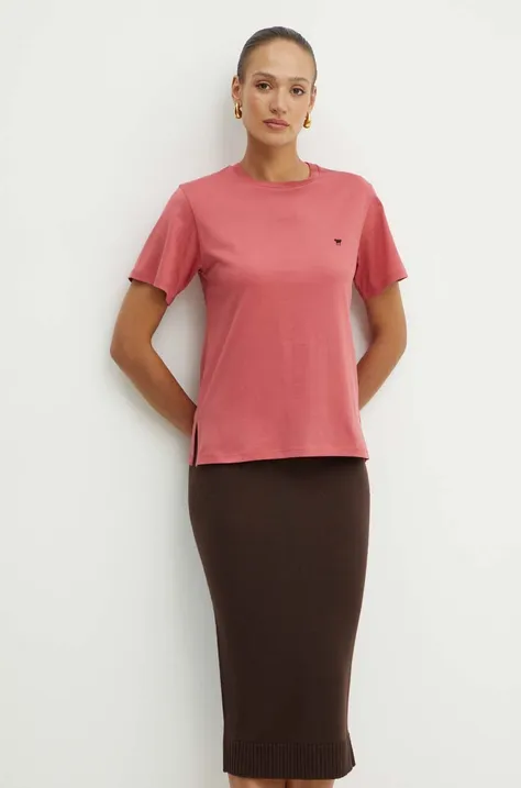 Βαμβακερό μπλουζάκι Weekend Max Mara γυναικείο, χρώμα: ροζ, 2425976021600