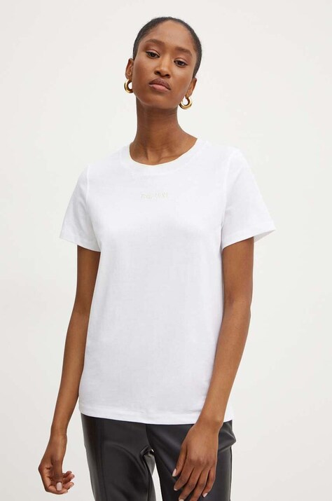 Guess tricou din bumbac TWEED femei, culoarea alb, W4YI27 I3Z14