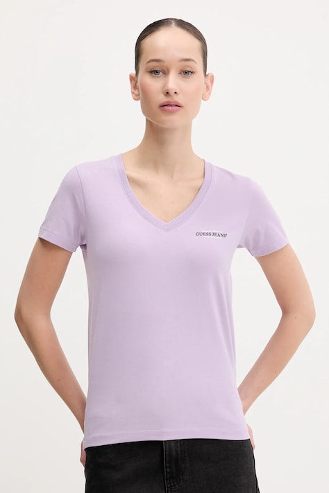 Guess Jeans tricou femei, culoarea violet, W4YI23 J1314