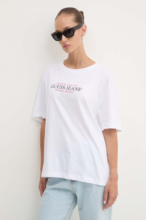 Guess Jeans футболка жіноча бавовняна — AW24-TSD06A, білий — фото 4