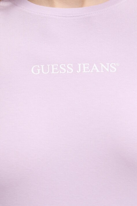 Guess Jeans футболка жіноча бавовняна з еластаном — AW24-TSD06B, фіолетовий — фото 5