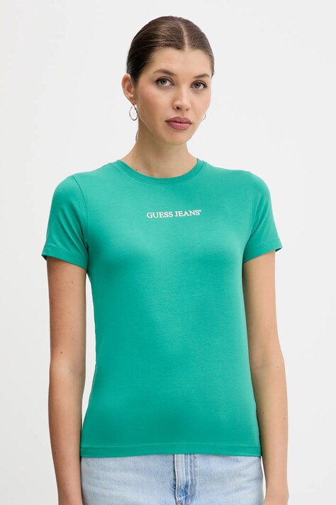 Guess Jeans tricou culoarea galben, W4YI01 J1314