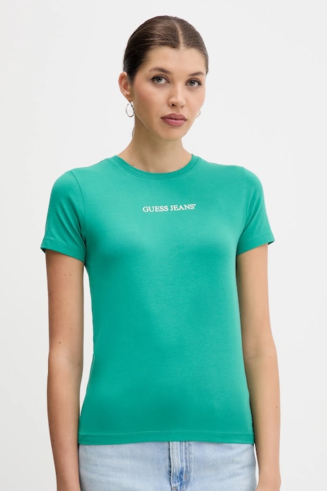 Guess Jeans tricou culoarea galben, W4YI01 J1314