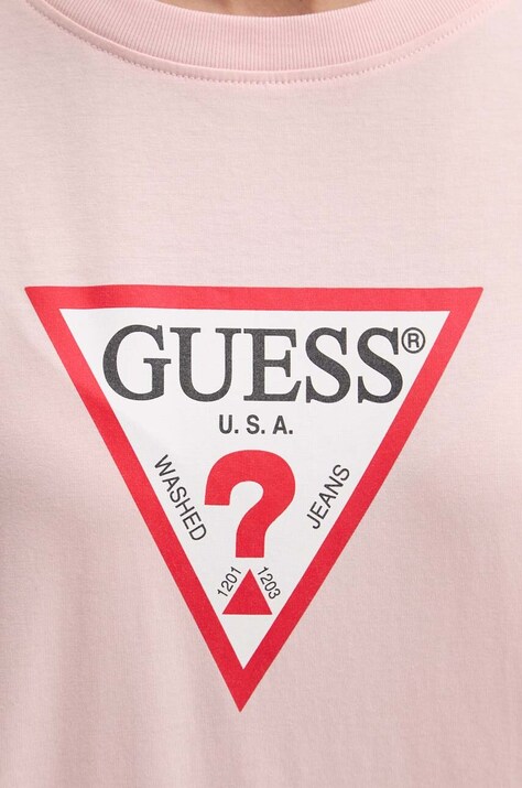 Guess Jeans футболка жіноча бавовняна — AW24-TSD06D, рожевий — фото 5