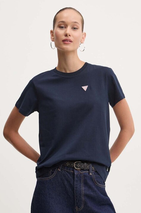 Μπλουζάκι Guess Jeans χρώμα: ναυτικό μπλε, W4YI10 J1314