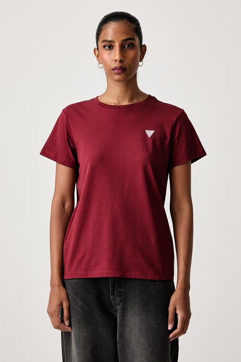 Guess Jeans T-shirt damski z bawełną bordowy W4YI10 J1314
