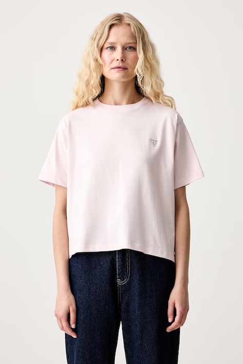 Guess Jeans tricou pentru femei din bumbac roz W4YI05 K8HM0