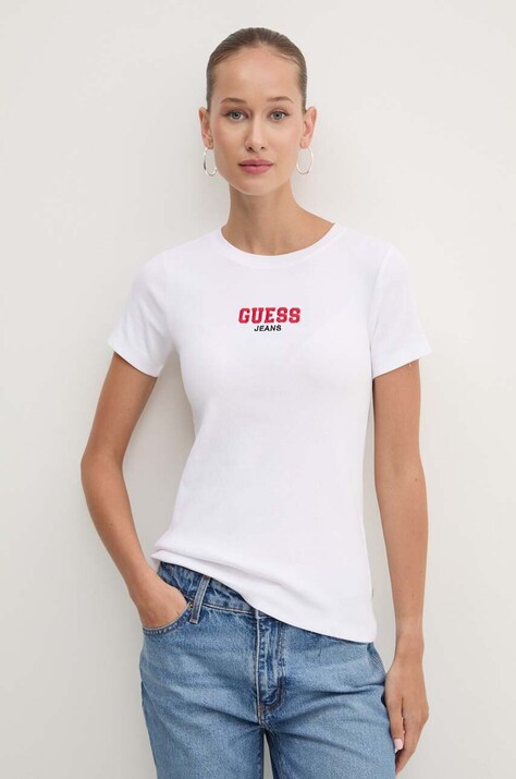 Guess Jeans tricou femei, culoarea alb, W4YI64 KA0H1