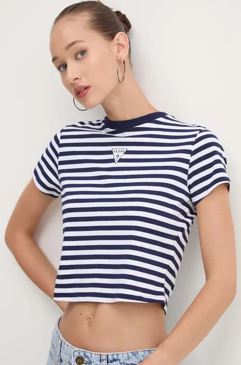 Kratka majica Guess Originals ženska, mornarsko modra barva, W4RI89 J1314