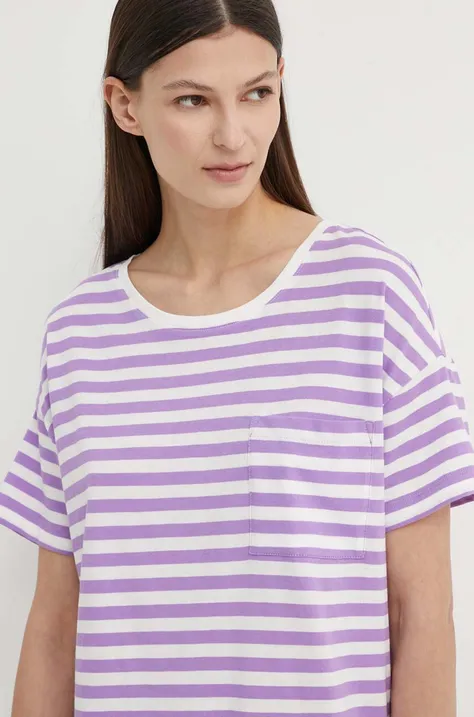 Хлопковая футболка Marc O'Polo DENIM женская цвет фиолетовый 5000005152