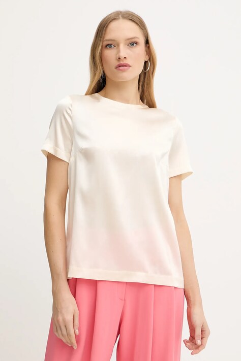 Marciano Guess bluzka jedwabna DENISE kolor beżowy z aplikacją 4YGH07 7117A