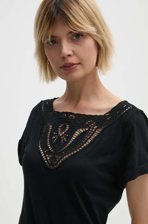 Lauren Ralph Lauren t-shirt bawełniany damski kolor czarny 200940443