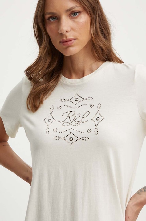 Lauren Ralph Lauren t-shirt donna colore beige 200940495