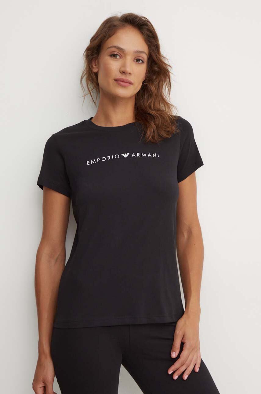 Βαμβακερό lounge t-shirt Emporio Armani Underwear χρώμα: μαύρο, 164720 4F227