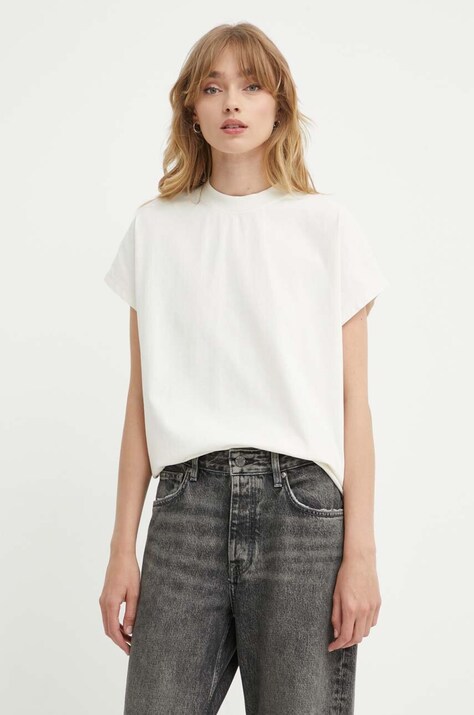 Won Hundred tricou din bumbac femei, culoarea bej, 3103-12071
