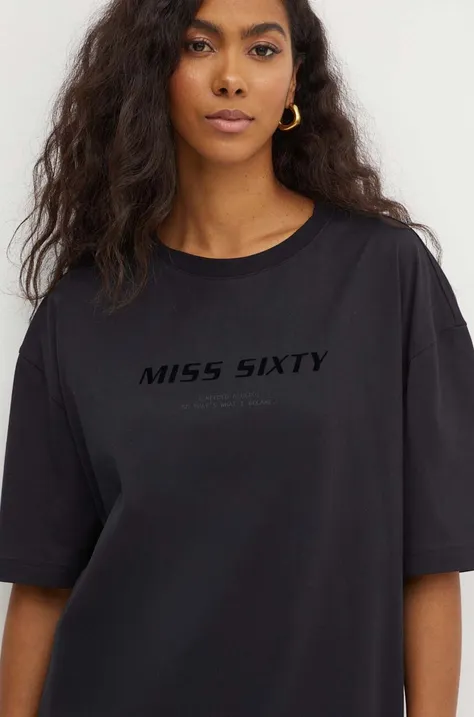 Хлопковая футболка Miss Sixty 6L2SJ2120000 SJ2120 T-SHIRT женская цвет чёрный 6L2SJ2120000
