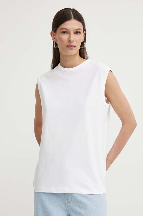 Day Birger et Mikkelsen top din bumbac Pedro - Heavy Jersey RD culoarea alb, DAY65243288