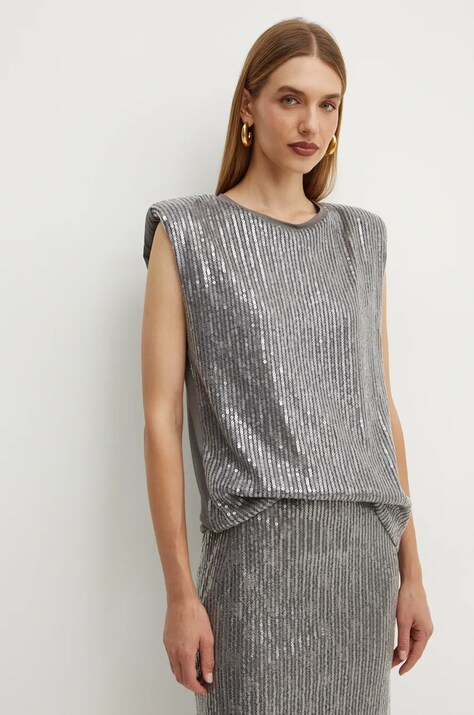 Liu Jo bluza femei, culoarea gri, cu imprimeu, WF4156 J4792
