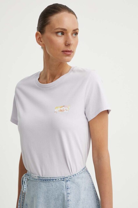 Levi's t-shirt bawełniany damski kolor fioletowy 17369