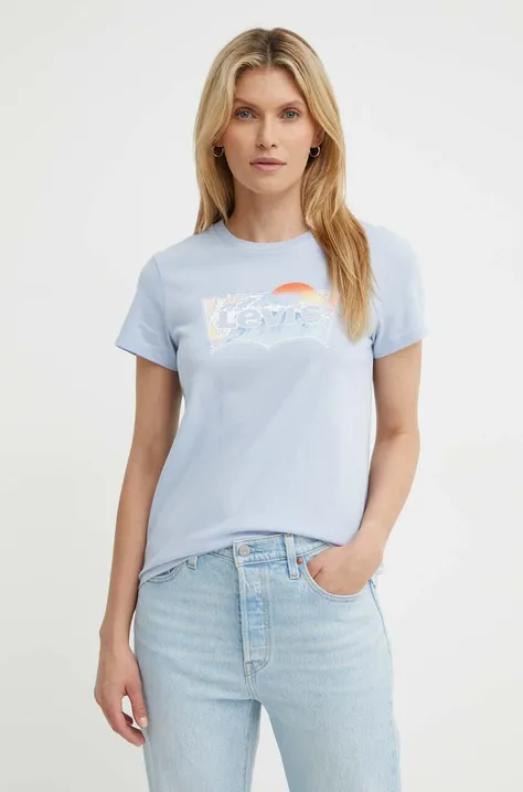 Levi's t-shirt in cotone donna colore blu 17369