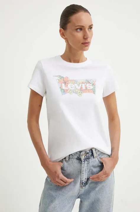 Levi's t-shirt in cotone donna colore bianco 17369