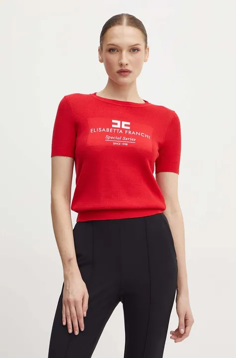 Elisabetta Franchi pulóver könnyű, női, piros, MK81Q46E2