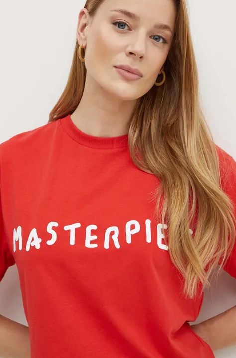 Kratka majica MAX&Co. x Pietro Terzini ženska, rdeča barva, 2428976021200
