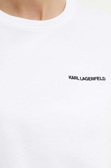 Бавовняна футболка Karl Lagerfeld — AW24-TSD0E1, білий — фото 5