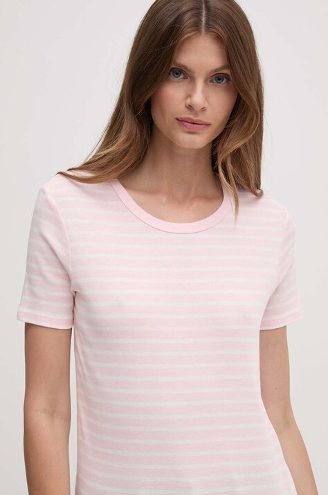 Памучна тениска United Colors of Benetton в розово 30YSE16A0