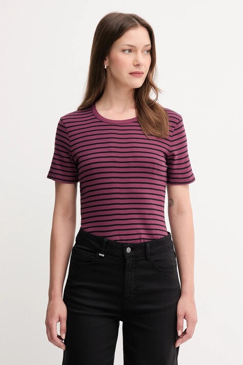 United Colors of Benetton t-shirt bawełniany damski kolor fioletowy 30YSE16A0